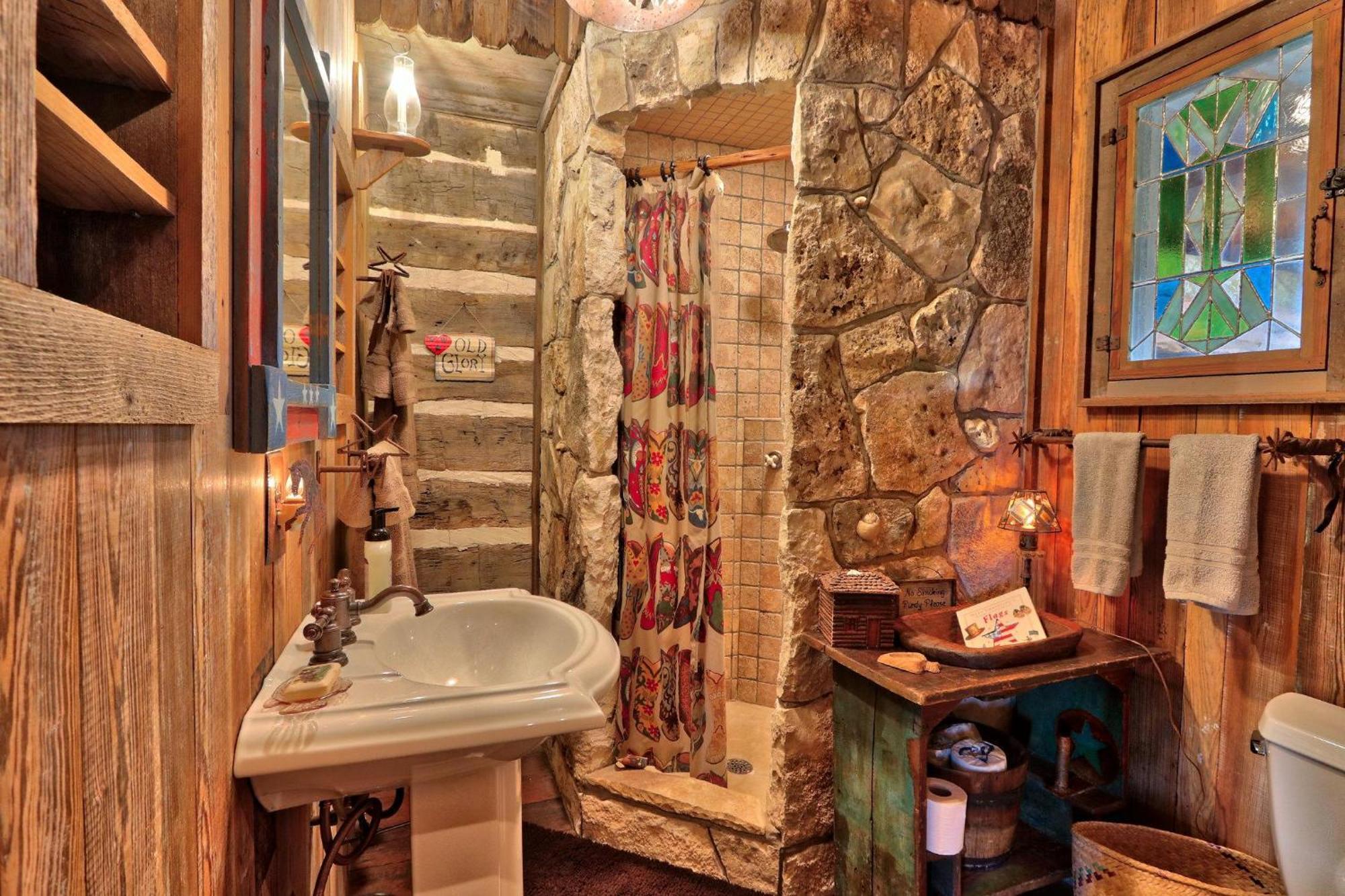 Log Cabin At Old Glory Ranch ウィンバリー エクステリア 写真